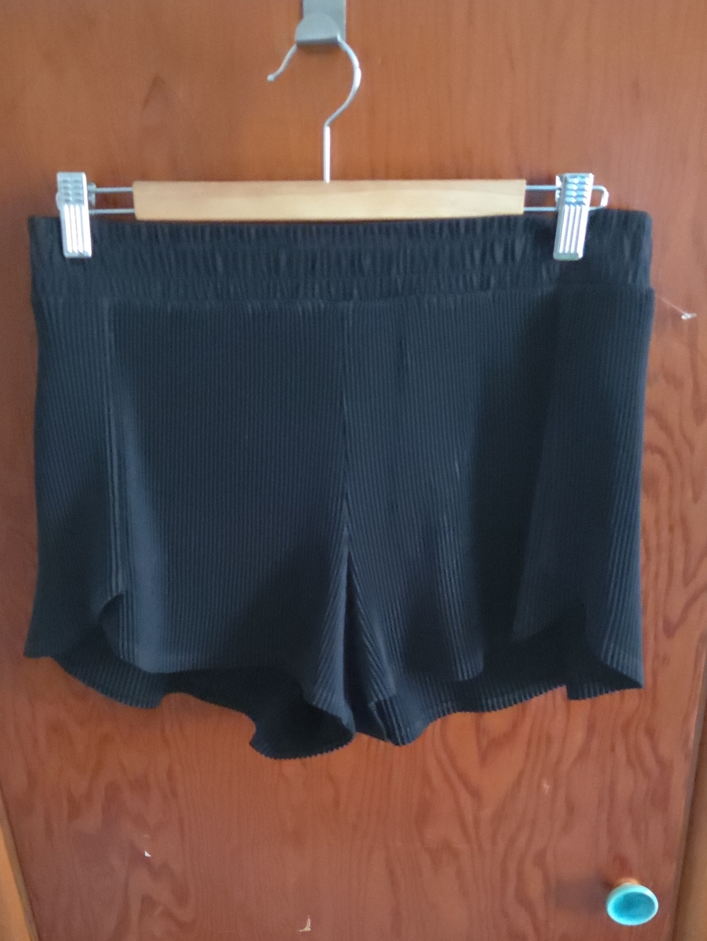 all in motion Black Ribbed Elastic-Waist Skort